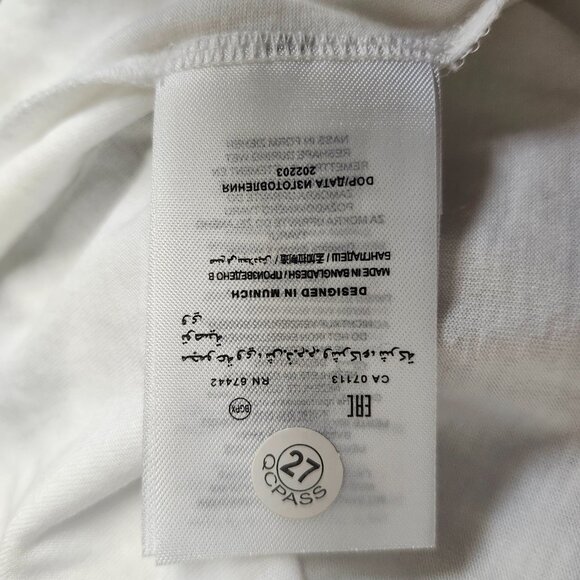 Oui Women's White/Blue Graphic "Love Yourself" Tee Size 16 - Picture 5 of 10